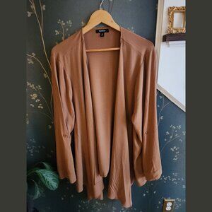 Drape Front Kimono by Torrid, Tobacco Brown, 3x